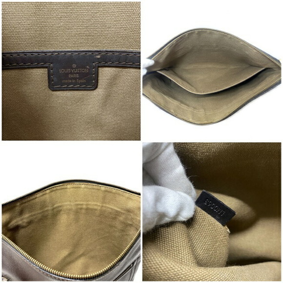 LOUIS VUITTON Shoulder Bag Sack Pla Brown Cafe Utah Leather - Picture 10 of 10